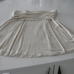 Beige Swishy Mini Skirt